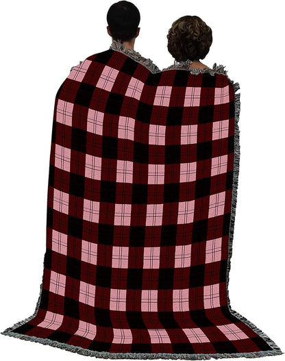 Pure Country Weavers Plaid Blanket Watermelon - Patterns Gift Tapestry Throw Woven from Cotton - Made in The USA (72x54)