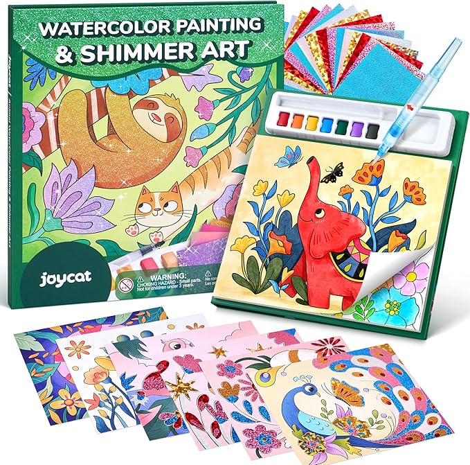 JoyCat Paint with Water Coloring Books, Art & Craft Activity, No Mess Art for Kids Ages 4-8, Craft Kits & Supplies, DIY Creative Activity, Presents for Girls & Boys (Animals)