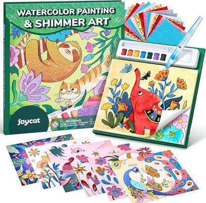 JoyCat Paint with Water Coloring Books, Art & Craft Activity, No Mess Art for Kids Ages 4-8, Craft Kits & Supplies, DIY Creative Activity, Presents for Girls & Boys (Animals)