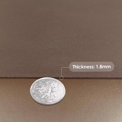 Leather Table Cover,1.8mm Thick,12x48 Inch Desk Cover,Dresser Cover Top,Dresser Protector Top,Dresser Cover,End Table Cover.(Mud Color+Champagne Gold,12x48)