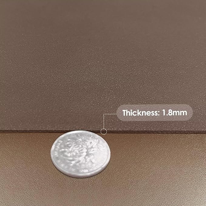Leather Table Cover,1.8mm Thick,12x45 Inch Desk Cover,Dresser Cover Top,Dresser Protector Top,Dresser Cover,End Table Cover.(Mud Color+Champagne Gold,12x45)