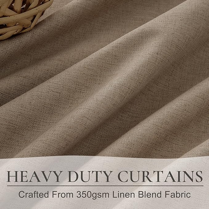 Rust Brown Blackout Curtains 60 Inches Extra Wide Linen 96 Inch Length
