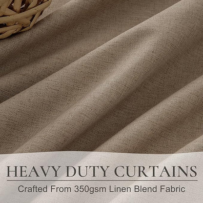 Rust Brown Blackout Curtains 60 Inches Extra Wide Linen 96 Inch Length