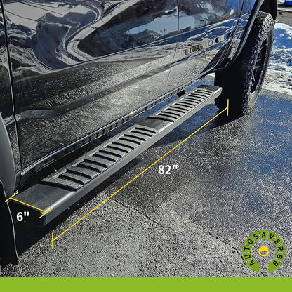 AUTOSAVER88 Running Boards Compatible with 2007-2018 Chevy Silverado/GMC Sierra 1500, 2007-2019 2500HD 3500HD Extended/Double Cab, 6 inches Side Step Nerf Bars (Incl. 2019 1500 LD/Limited)