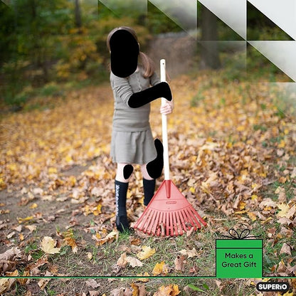 Superio Red Kid Rake - Fun and Functional Child-Sized Rake for Yard Work, for Kids Ages 2 and Up