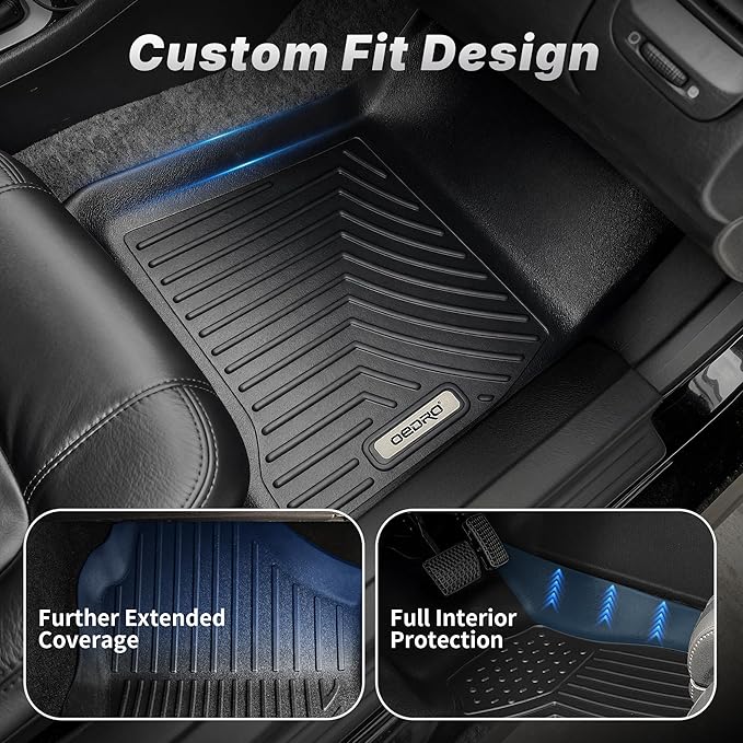 OEDRO Floor Mats and Cargo Liner Fit for 2022-2025 Jeep Wagoneer 8 Seater, TPE All Weather Custom Fit Floor Liners for Wagoneer Accessories, 1st & 2nd & 3rd Row and Cargo Mat Car Mats Full Set, Black