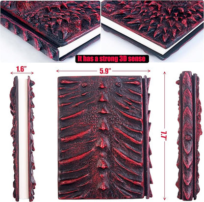 3D Dragon Eye Embossed Journal,Resin Engraving Notebook,Dnd notebook for Dragon Lovers ，Blank Paper,Hardcover Travel Notepad for Writing,Sketchbook,Collection,Gift,Decoration A4 and A5 Size (A5-Red-Lined)