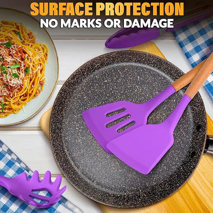 12 Pcs Purple Kitchen Utensils Set