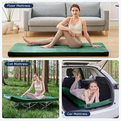 HomeMate CertiPUR-US Memory Foam Camping Mattress Pad Portable Roll Up Mattress for Adults Sleeping Mat Cot Mattress Pad