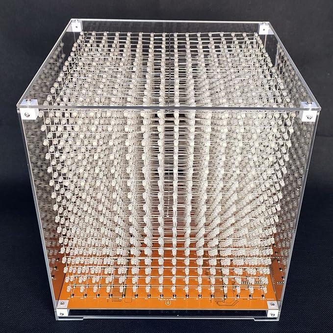 MINI 3D Led Cube DIY Electronics Kit Soldering Project Kit (3D16MINI-CASE-6PS)