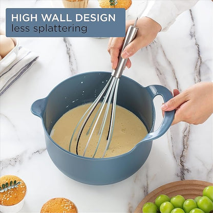 COOK WITH COLOR Nesting Plastic Mixing Bowl Set with Pour Spouts and Handles