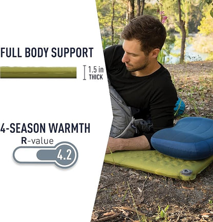 Sea to Summit Camp Self-Inflating Foam Sleeping Mat for Camping and Backpacking, Tapered - Regular (72 x 20 x 1.5 inches)