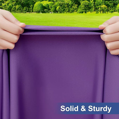 homing Rectangle Table Cloth Cover, Waterproof Polyester Elastic Fitted Tablecloth, Fits for 8 Foot Folding Tables, Washable Table Protector for Picnic, Camping, Outdoor (Purple, 30" x 96")