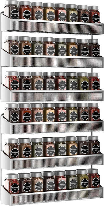 Auledio 2 Pack Spice Rack Organizer, 3 Tier Counter-top Stand or Wall Mounted