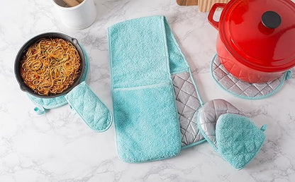 DII Basic Terry Collection Quilted 100% Cotton, Pan Handle, 3 Piece