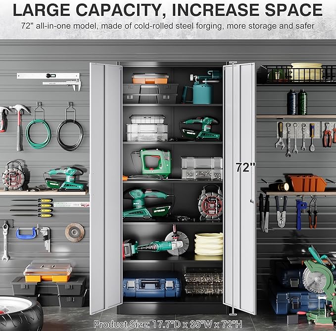SISESOL Wide & Deep Metal Storage Cabinet