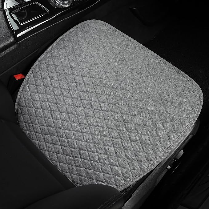 West Llama Linen Car Seat Covers,Bottom Seat Covers for Cars Include 1 Piece Front Driver Seat Pad Mat Universal Fits 90% Vehicles,SUVs,Cars,Sedans(1Piece-Gray)