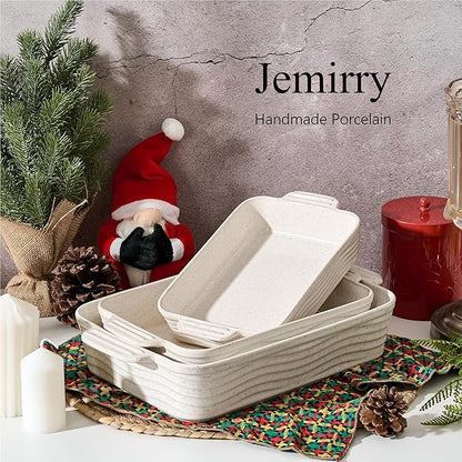 Ceramic Baking Dish Set of 3, Casserole Dishes