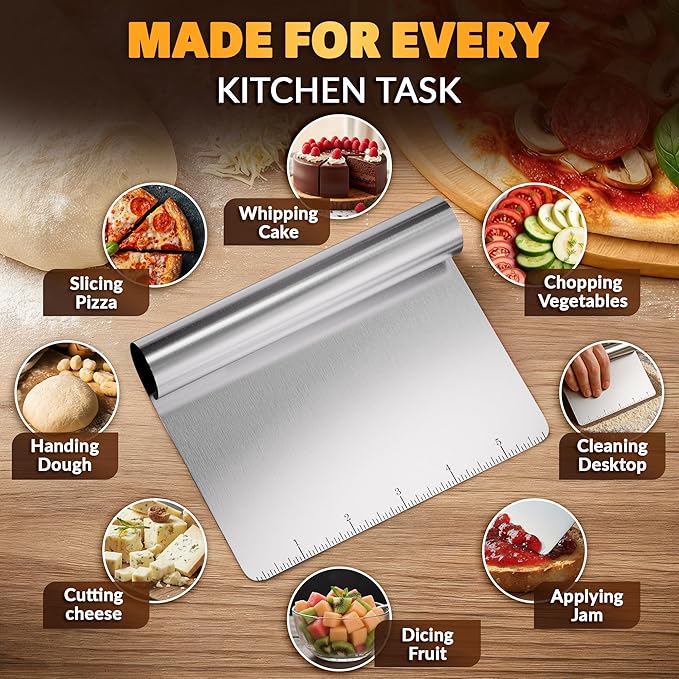 Bench Scraper Kitchen – Multipurpose Pastry Scraper Tool