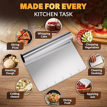 Bench Scraper Kitchen – Multipurpose Pastry Scraper Tool