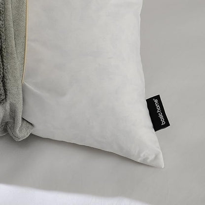 Basic home14x24 Decorative Throw Pillow Inserts-Down Feather Pillow Inserts-Oblong-Cotton Fabric-Set of 2-White.