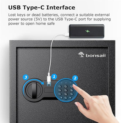 Bonsaii Steel Safe Box with Digital Keypad Lock, 1.2 Cubic Feet Security