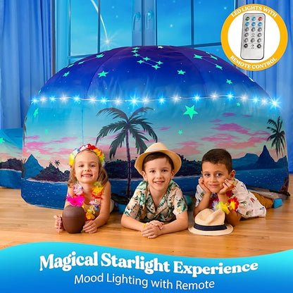W&O Starlit Oasis with LED Lights & Sound – Glow-in-The-Dark Constellations for an Enchanting Stargazing Adventure – for Kids Ages 3-12 (Fan Not Included)