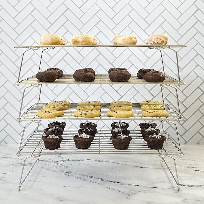 KITCHENATICS 4-Tier Stackable Cooling Racks