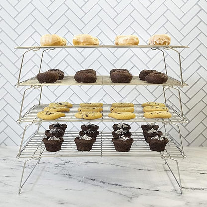 KITCHENATICS 4-Tier Stackable Cooling Racks