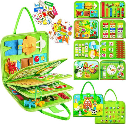 Busy Board Montessori Toy for Toddlers | Educational Activity | Sensory Board | Preschool Learning Tos | Fine Motor Skills Toys | Busy Book for Baby | Toddler Travel Toys | Toddler Activity Book