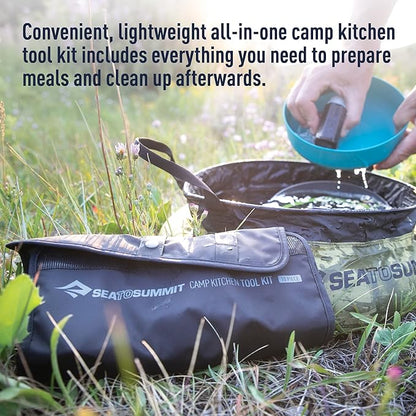Sea to Summit Camp Kitchen Tool Kit 10-Piece Cooking Utensil and Clean-Up Kit