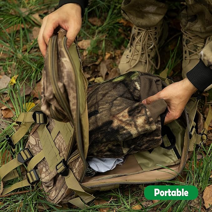 RunNico Camo Hand Muff Warmer - Unisex Camo Hunting Hand Muff - Camouflage Hunting Waist Pouch for Camping, Hiking, Football, Golf Activities