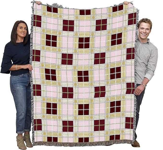 Pure Country Weavers Innocent Plaid Blanket - Gift Tapestry Throw Woven from Cotton - Made in The USA (72x54)