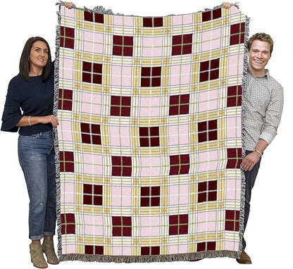 Pure Country Weavers Innocent Plaid Blanket - Gift Tapestry Throw Woven from Cotton - Made in The USA (72x54)