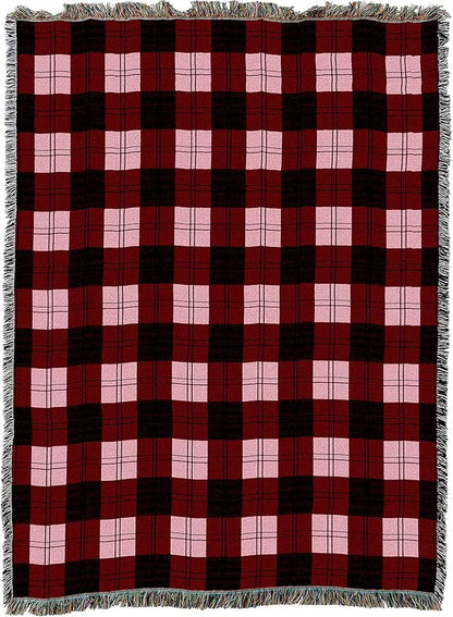 Pure Country Weavers Plaid Blanket Watermelon - Patterns Gift Tapestry Throw Woven from Cotton - Made in The USA (72x54)