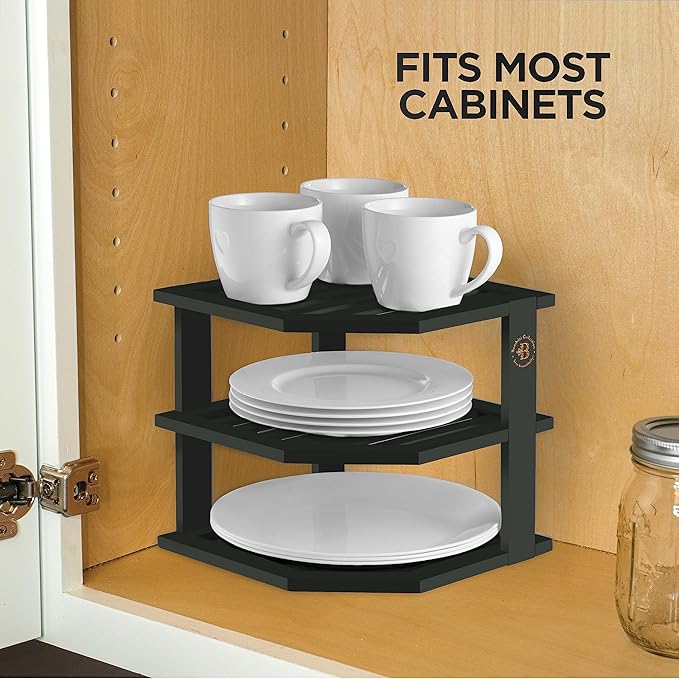 Bambüsi Plate Organizer for Cabinet