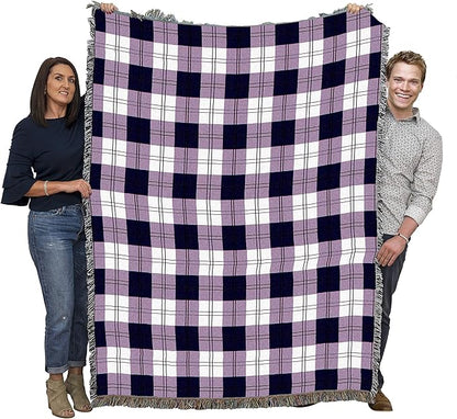 Pure Country Weavers Boysenberry Plaid Blanket - Gift Tapestry Throw Woven from Cotton - Made in The USA (72x54)