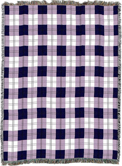 Pure Country Weavers Boysenberry Plaid Blanket - Gift Tapestry Throw Woven from Cotton - Made in The USA (72x54)