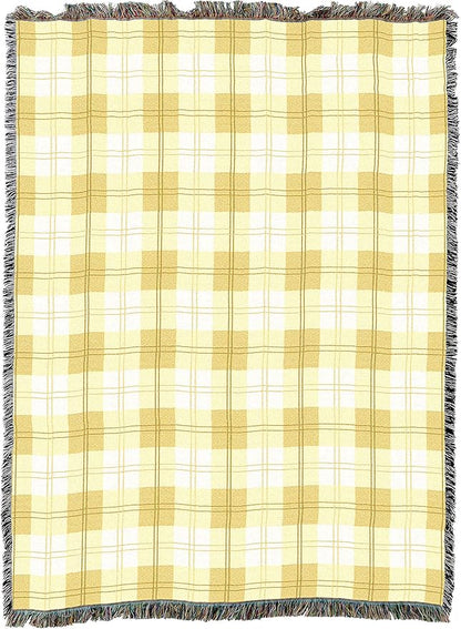 Pure Country Weavers Lemon Plaid Blanket - Gift Tapestry Throw Woven from Cotton - Made in The USA (72x54)
