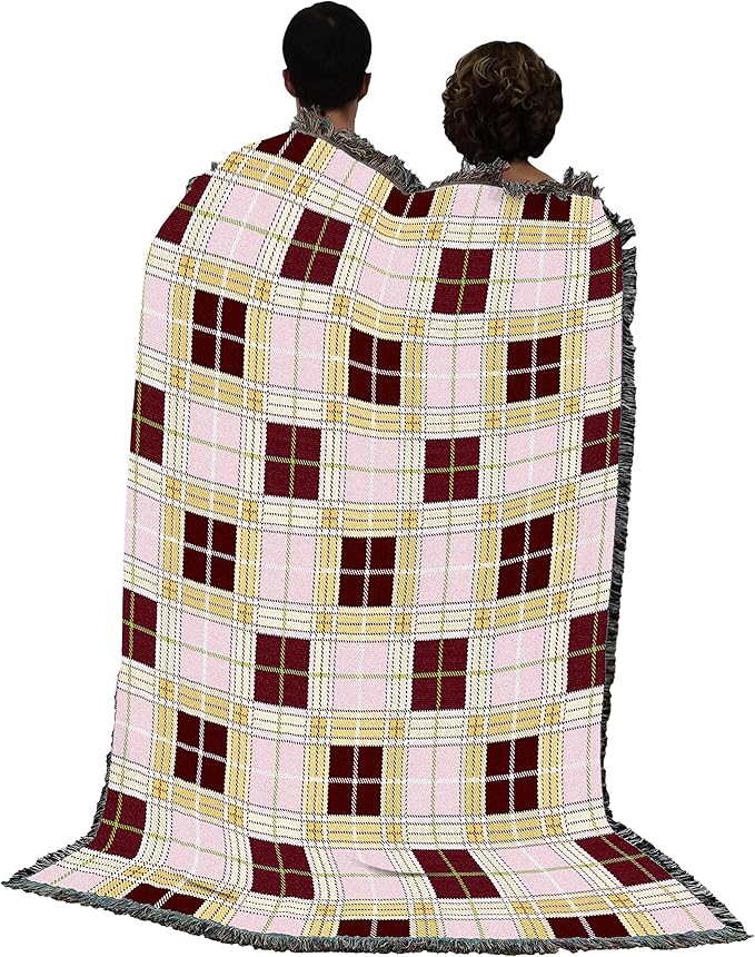 Pure Country Weavers Innocent Plaid Blanket - Gift Tapestry Throw Woven from Cotton - Made in The USA (72x54)