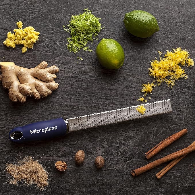 Microplane Premium Citrus Zester and Parmesan Grater (Dark Blue) - Blade Made in the USA